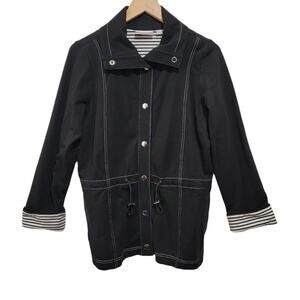 Sport Savvy Womens Black and White Lined Light Jacket Size Small Style A92329